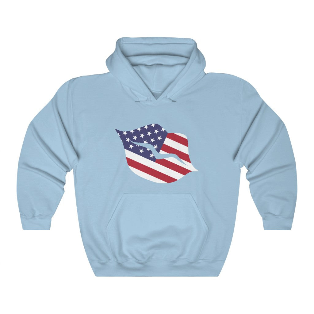 United States of America Lips Flag Hoodie Sweatshirt - Unisex