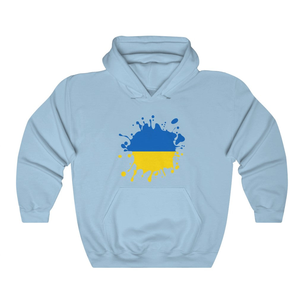 Ukraine Splat Flag Hoodie Sweatshirt - Unisex