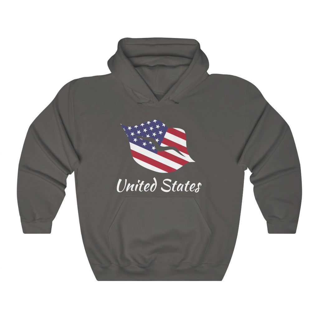 United States of America Lips Flag Hoodie Sweatshirt 2 - Unisex