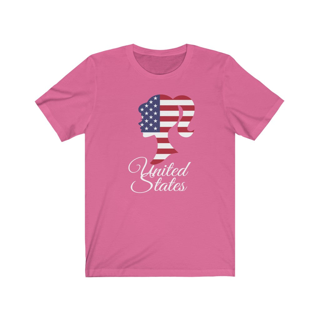 United States of America Girl Flag Premium Tee 2 - Unisex