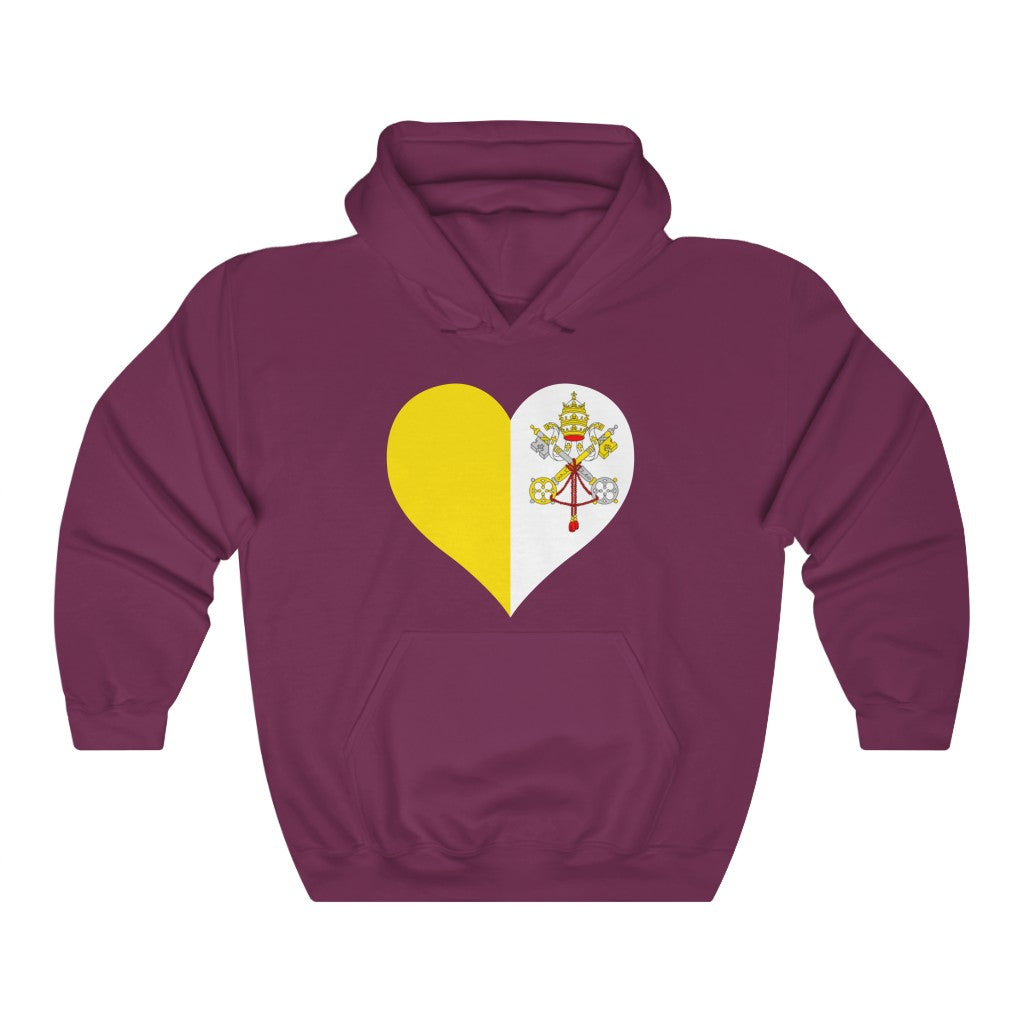 Holy See Heart Flag Hoodie Sweatshirt - Unisex