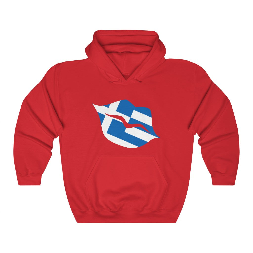 Greece Lips Flag Hoodie Sweatshirt - Unisex