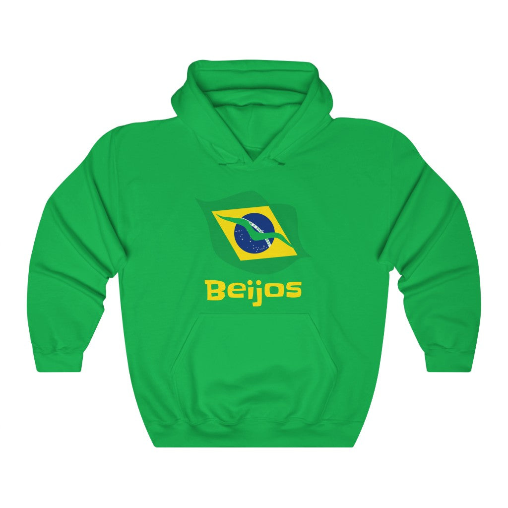 Brazil (Beijos) Lips Flag Hooded Sweatshirt 1a - Unisex