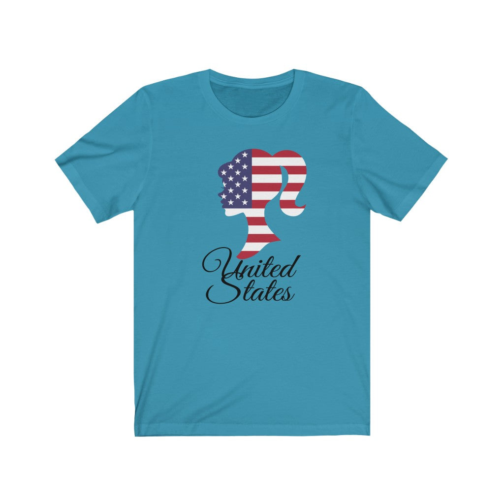 United States of America Girl Flag Premium Tee 1 - Unisex