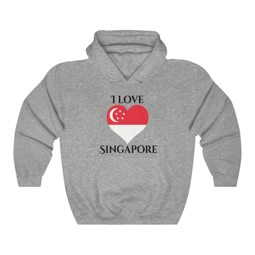 Singapore Heart Flag Hoodie Sweatshirt 1 - Unisex