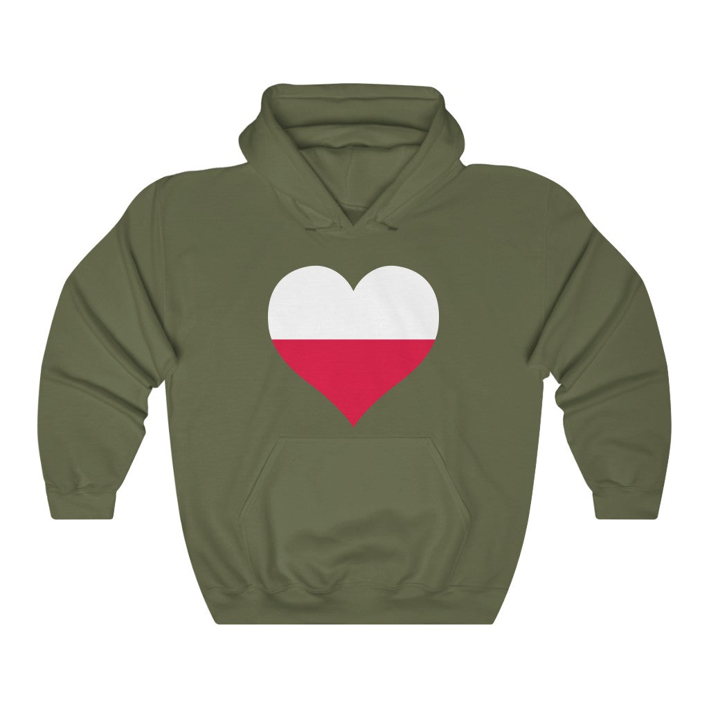 Poland Heart Flag Hoodie Sweatshirt - Unisex