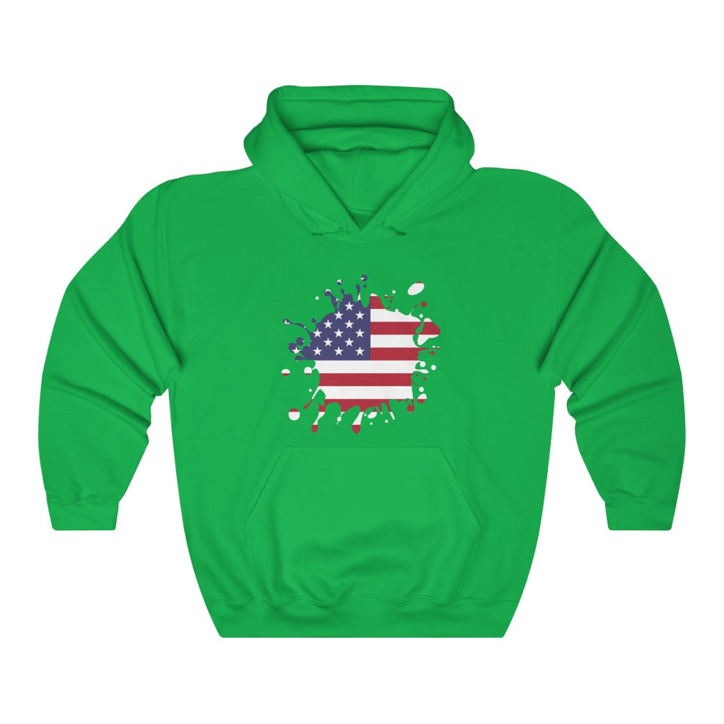 United States of America Splat Flag Hoodie Sweatshirt - Unisex