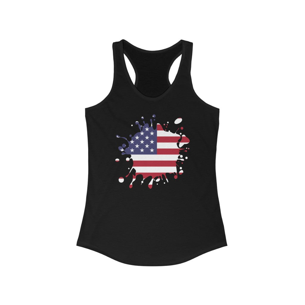 United States of America Splat Flag Tank - Women