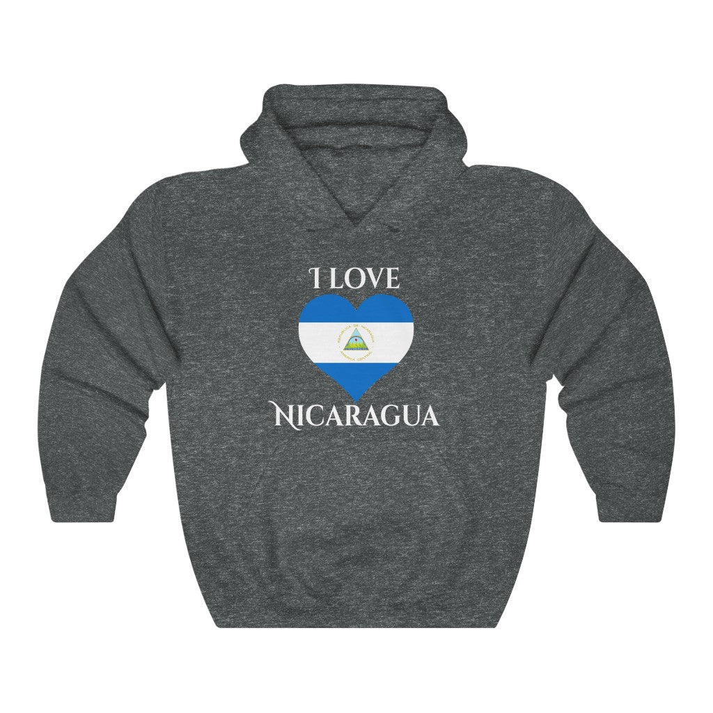 Nicaragua Heart Flag Hoodie Sweatshirt 2 - Unisex