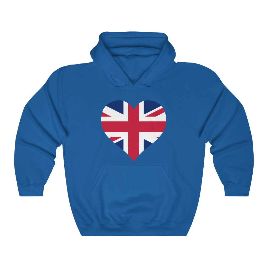 United Kingdom Heart Flag Hoodie Sweatshirt - Unisex