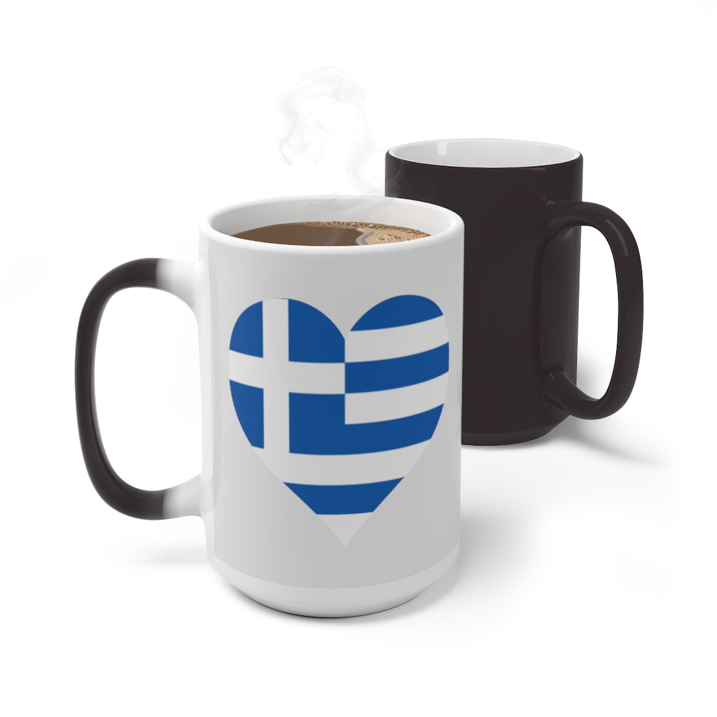 Greece Heart Color Changing Mug