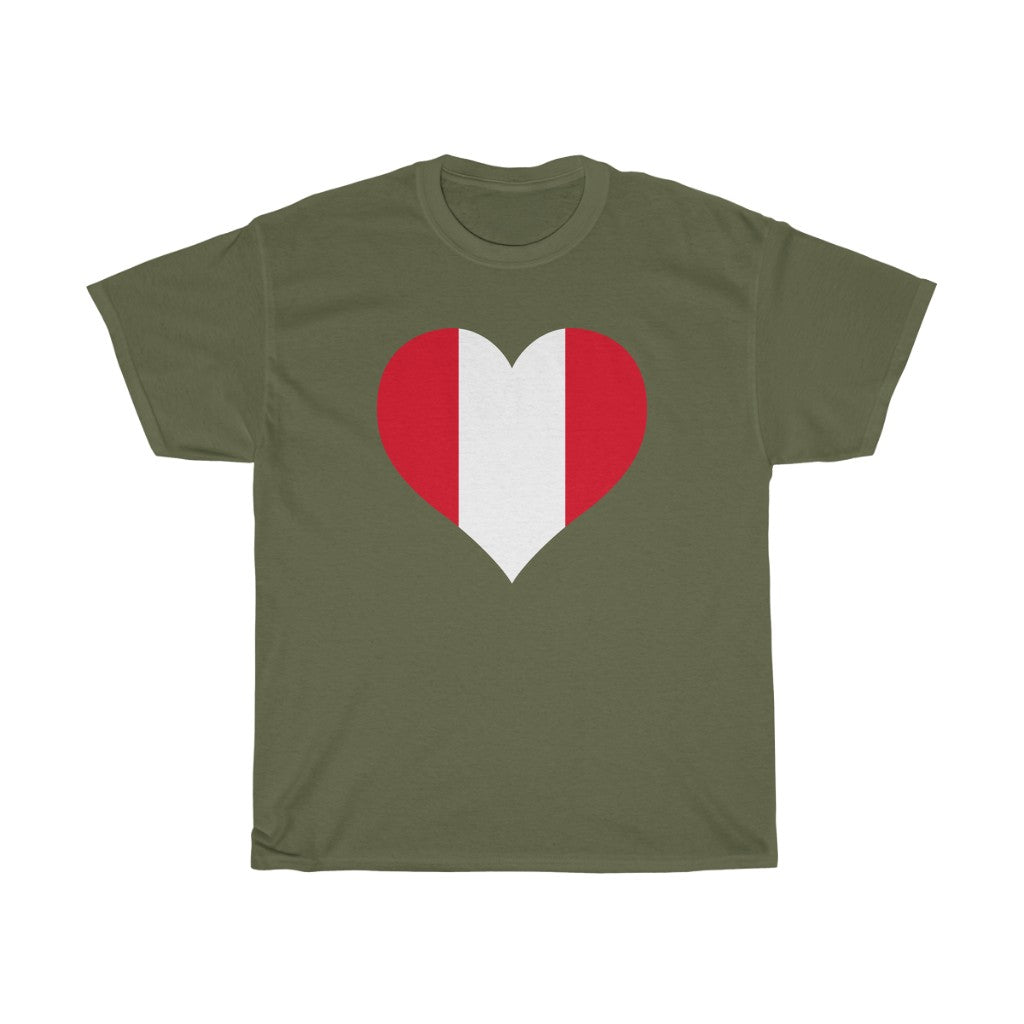 Peru Heart Flag Standard Tee - Unisex