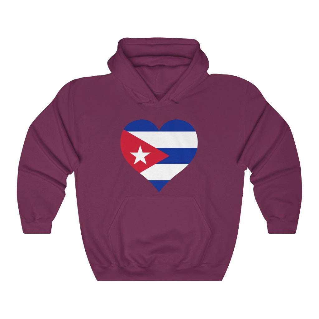 Cuba Heart Flag Hoodie Sweatshirt - Unisex