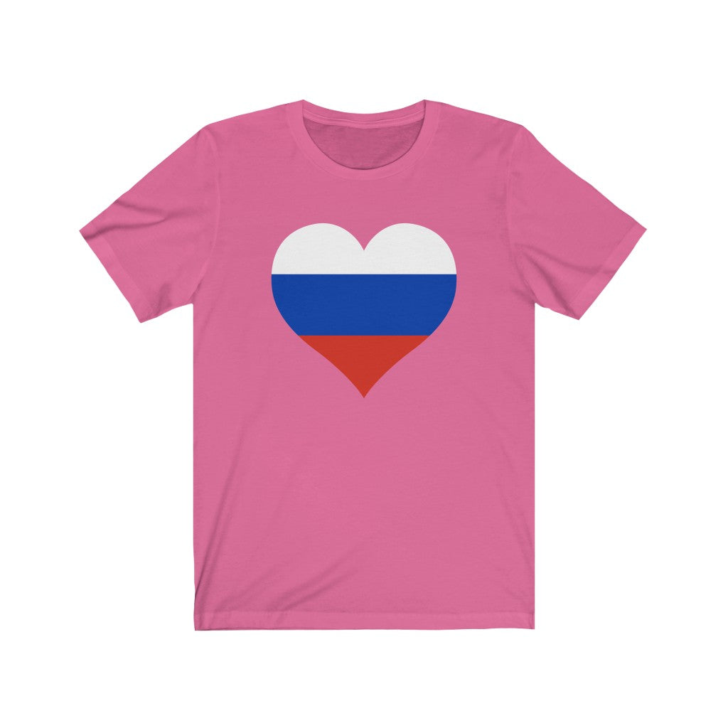 Russia Heart Flag Premium Tee - Unisex