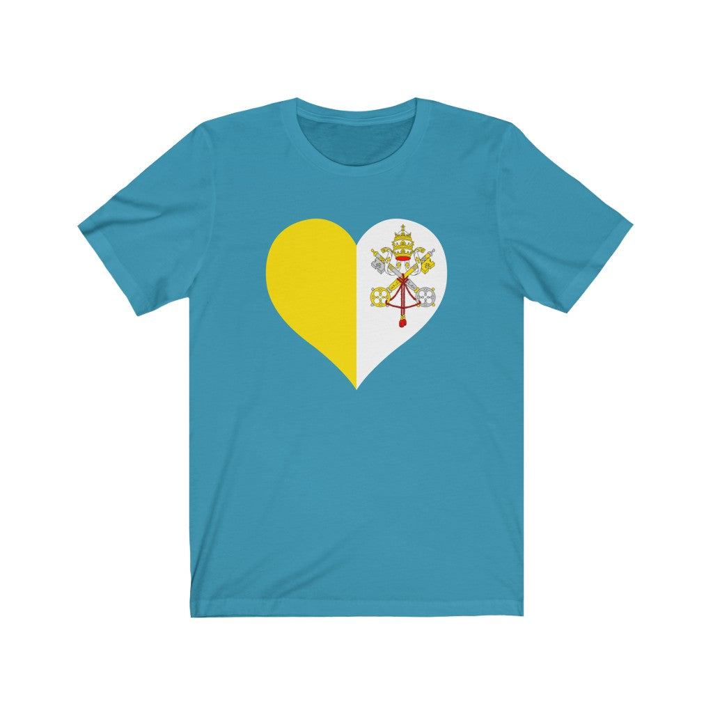 Holy See Heart Flag Premium Tee - Unisex
