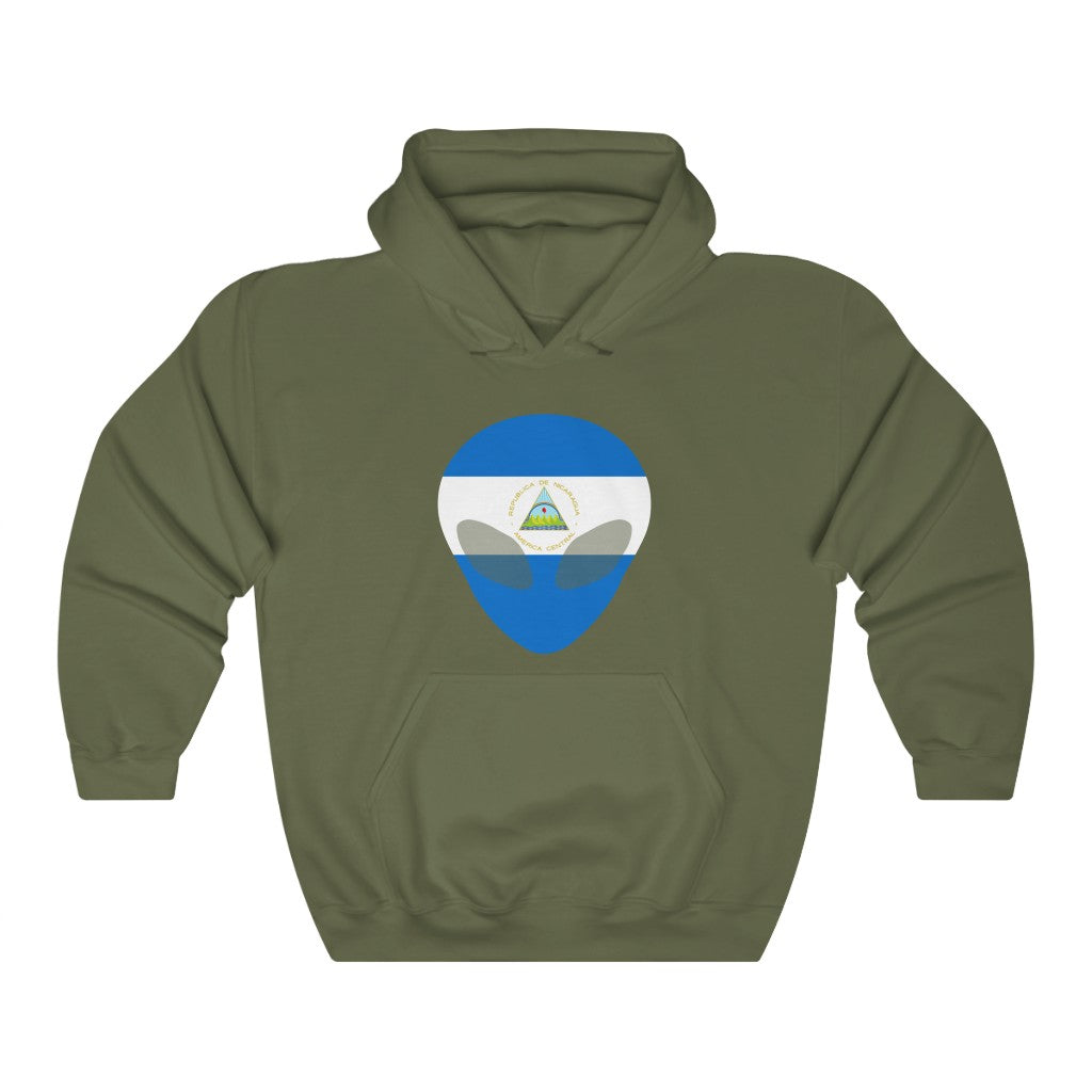 Nicaragua Alien Flag Hoodie Sweatshirt - Unisex