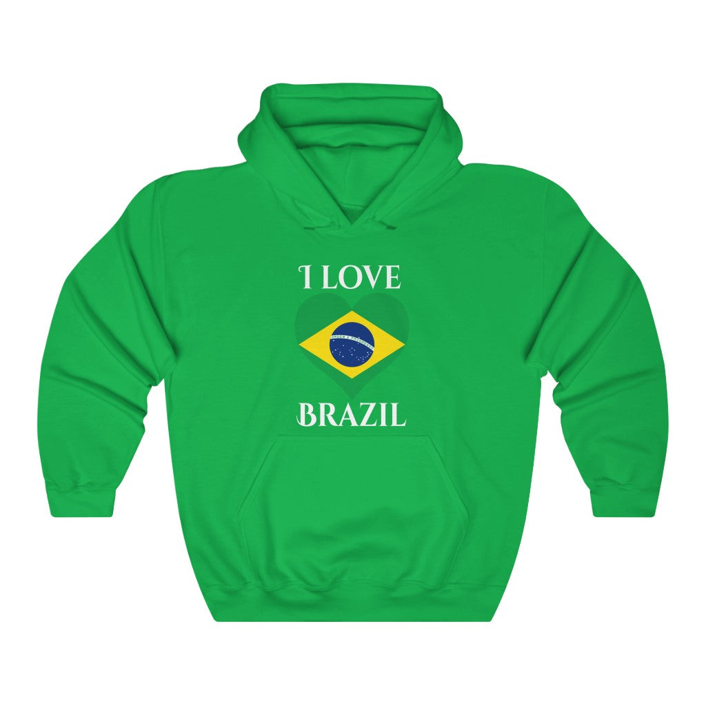 Brazil Heart Flag Hoodie Sweatshirt 2 - Unisex