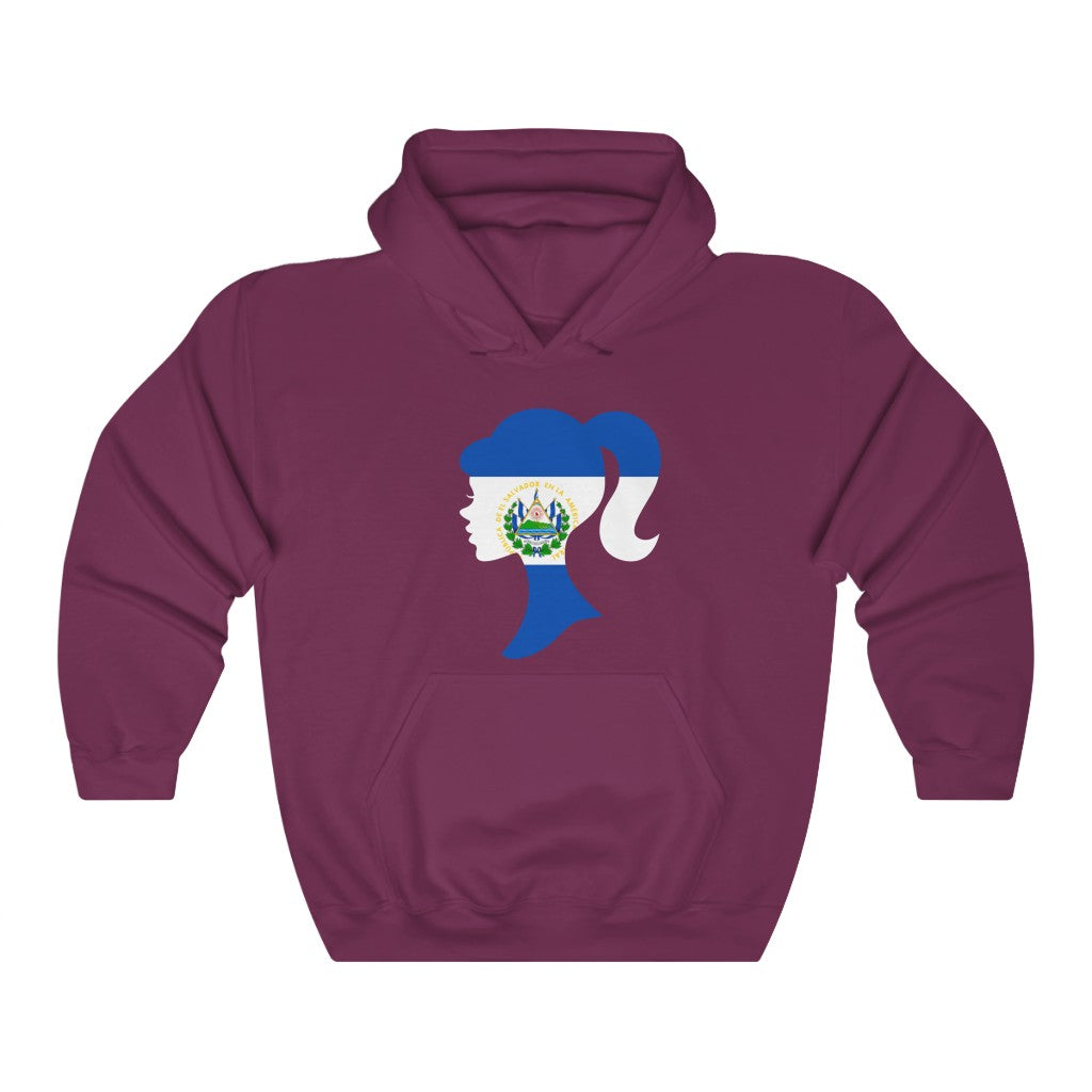 El Salvador Girl Flag Hoodie Sweatshirt - Unisex