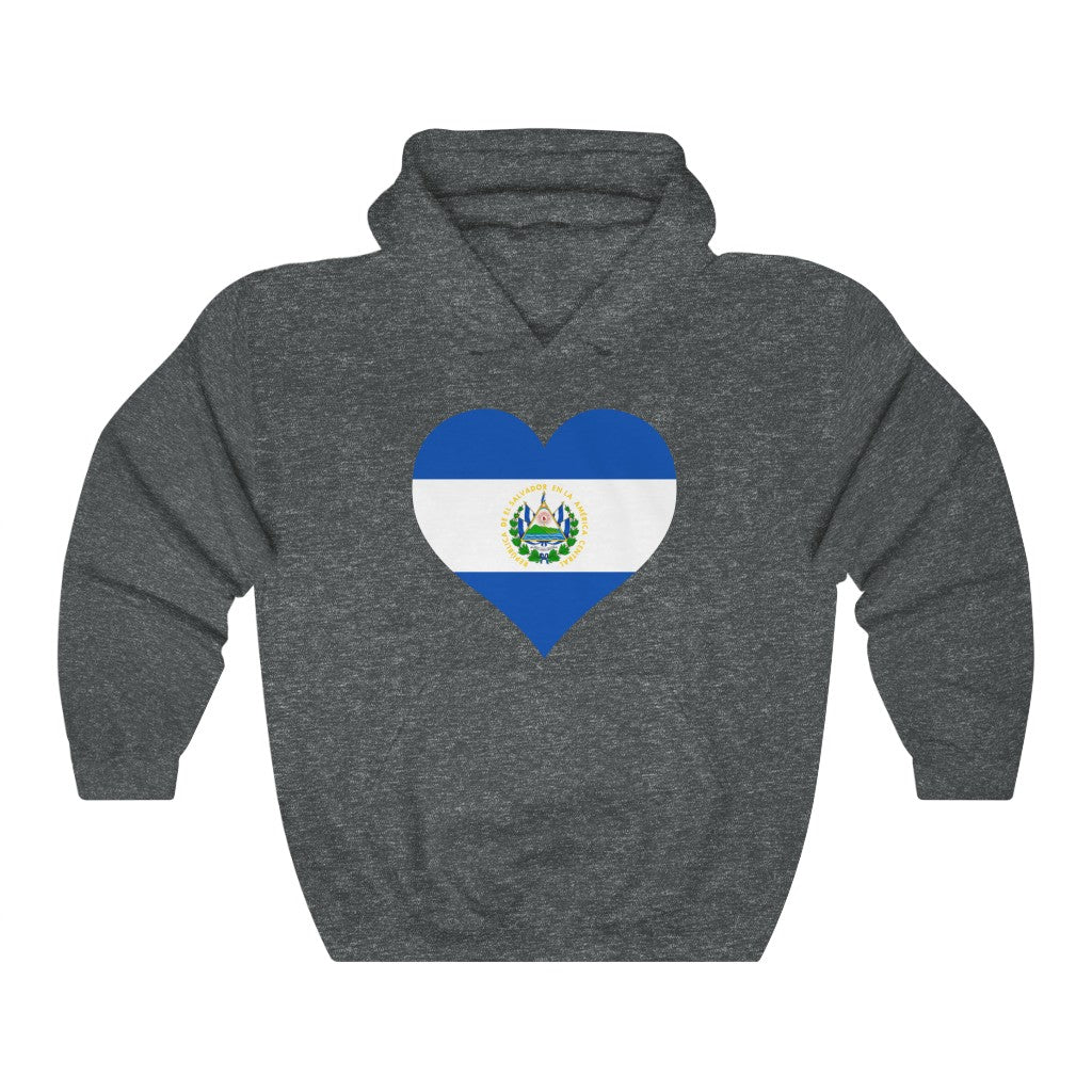 El Salvador Heart Flag Hoodie Sweatshirt - Unisex