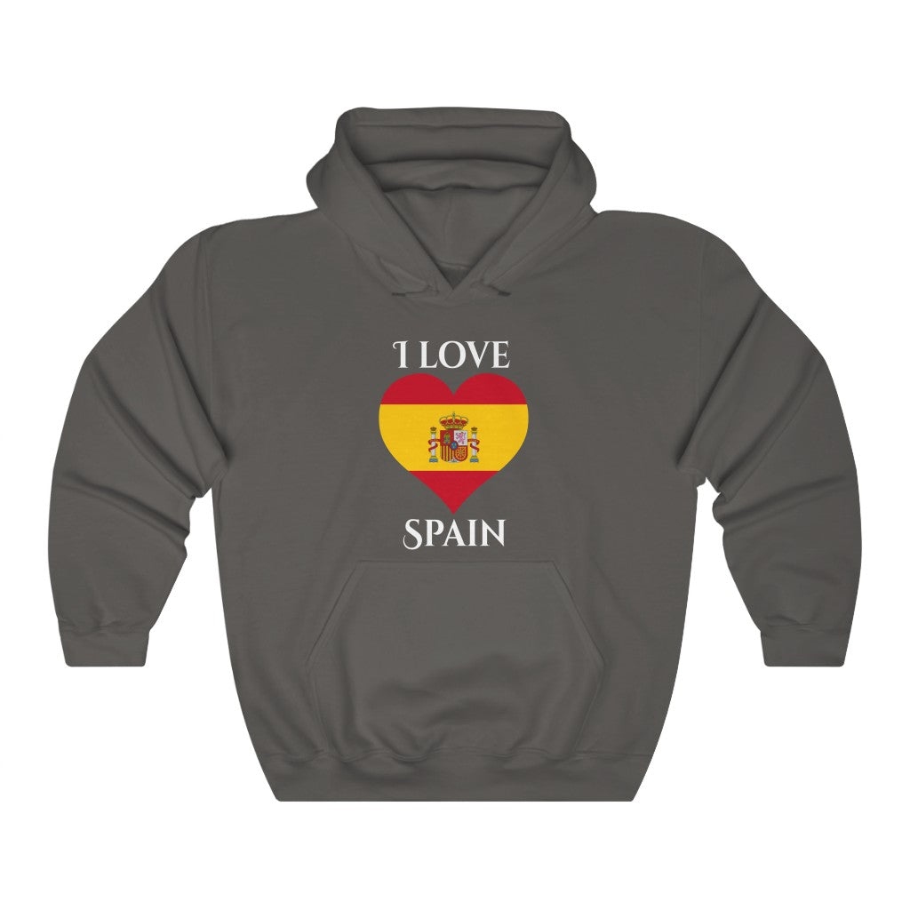 Spain Heart Flag Hoodie Sweatshirt 2 - Unisex