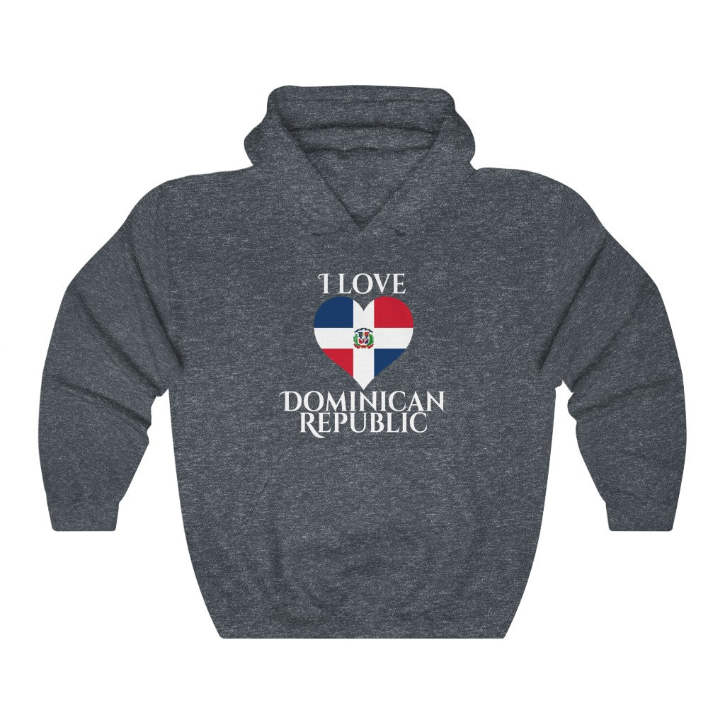 Dominican Republic Heart Flag Hoodie Sweatshirt 2 - Unisex