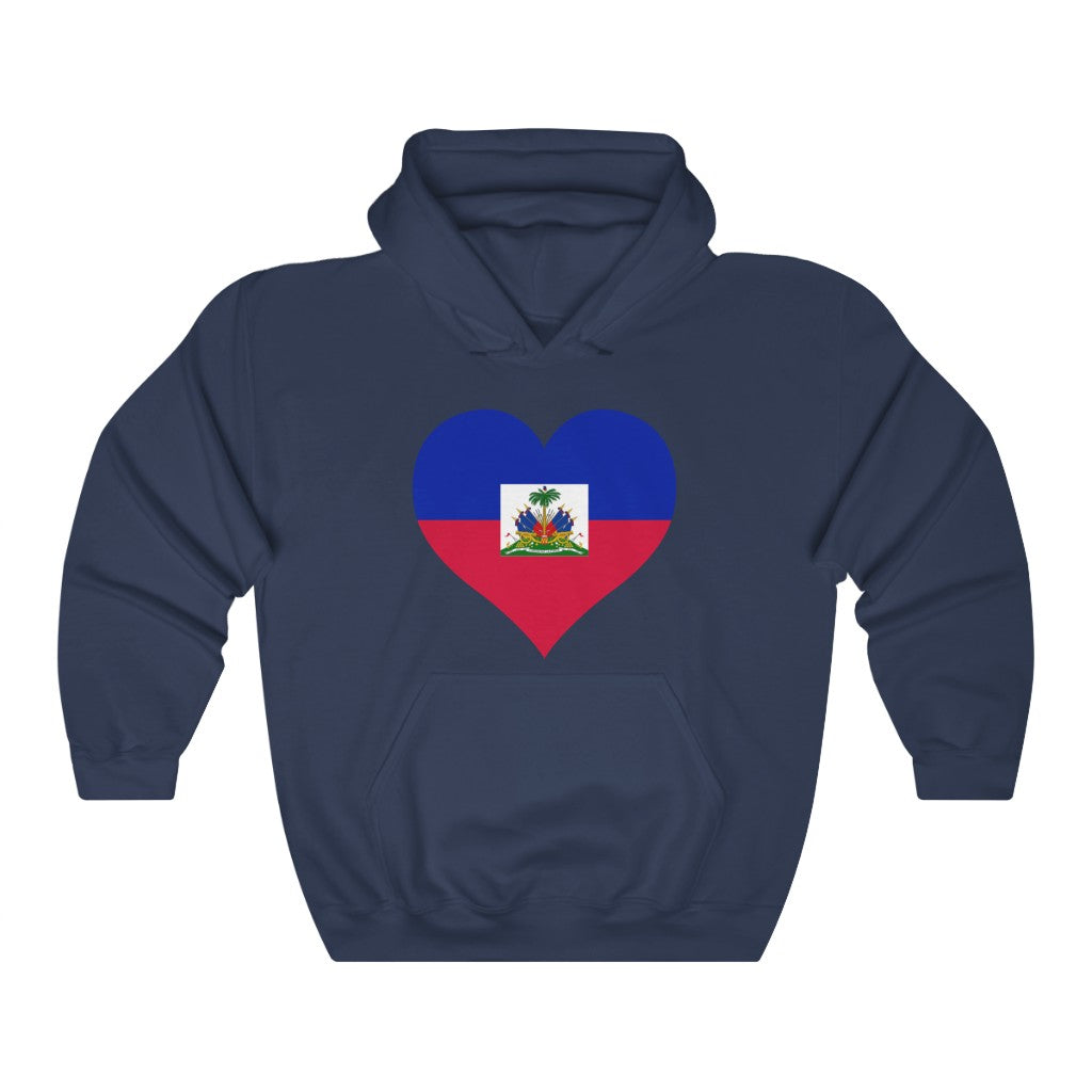 Haiti Heart Flag Hoodie Sweatshirt - Unisex