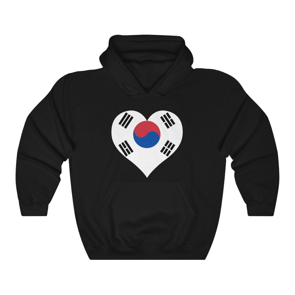 South Korea Heart Flag Hoodie Sweatshirt - Unisex