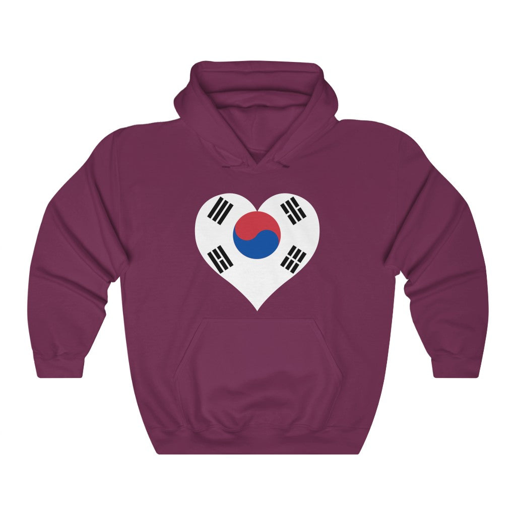 South Korea Heart Flag Hoodie Sweatshirt - Unisex