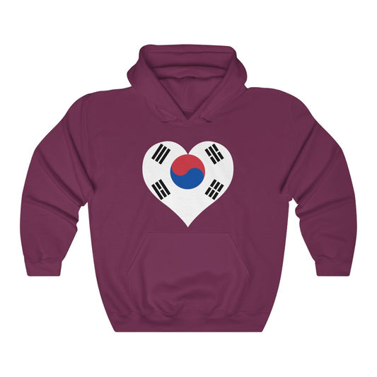 South Korea Heart Flag Hoodie Sweatshirt - Unisex