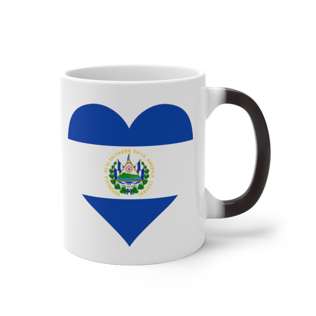 El Salvador Heart Color Changing Mug
