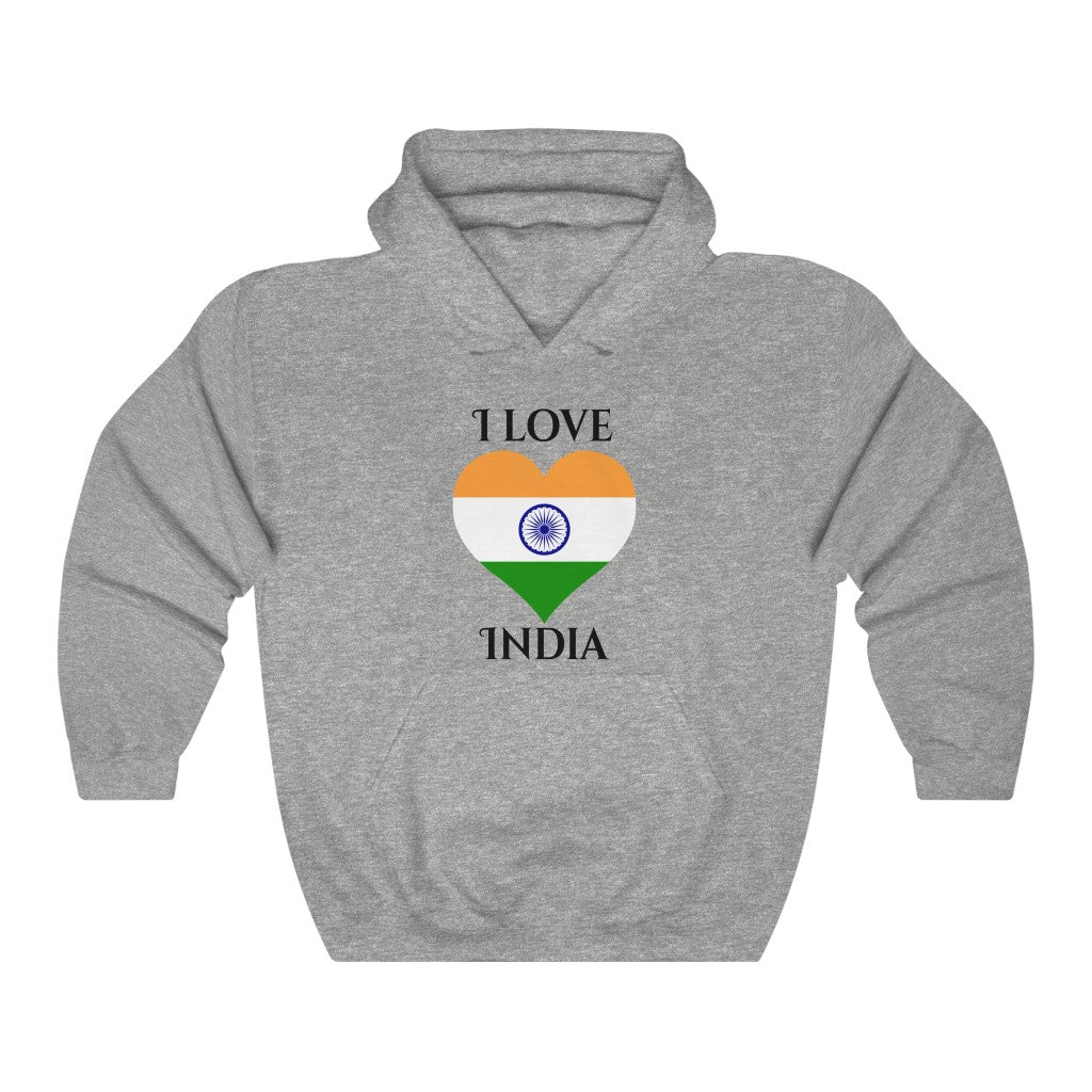 India Heart Flag Hoodie Sweatshirt 1 - Unisex