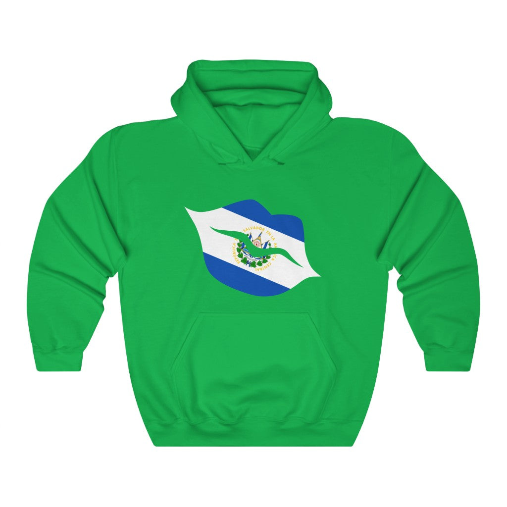 El Salvador Lips Flag Hoodie Sweatshirt - Unisex