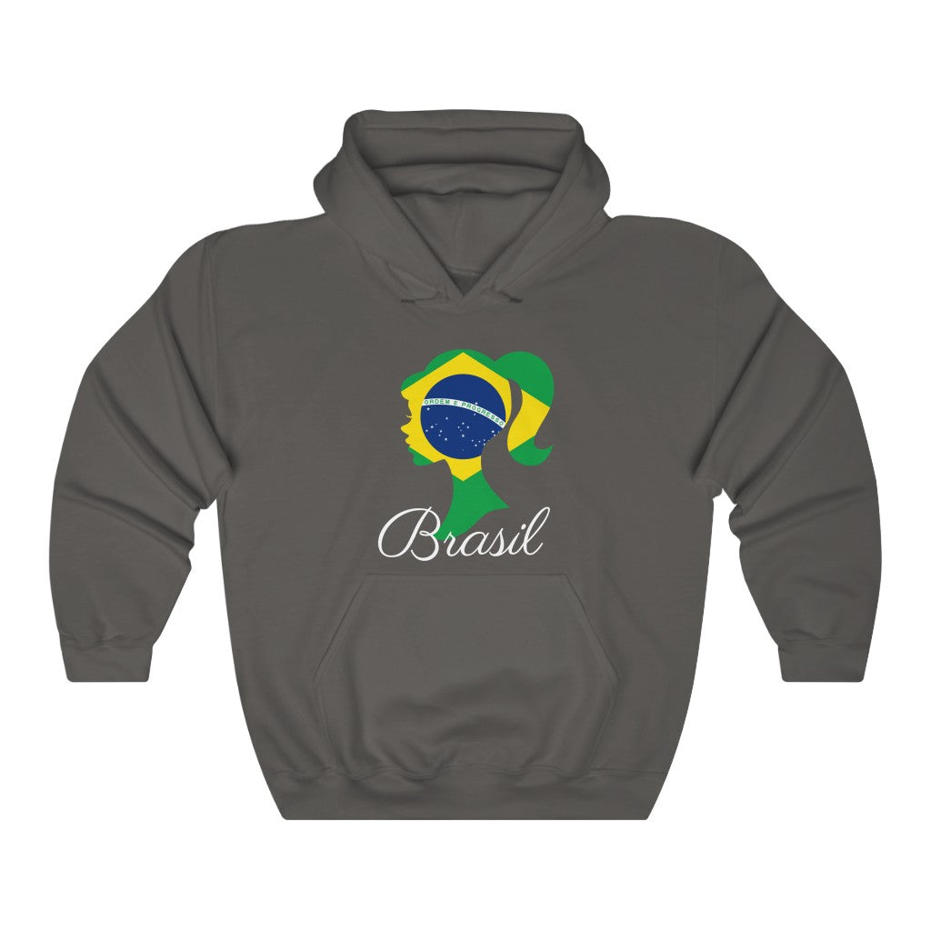 Brazil (Brasil) Girl Flag Hoodie Sweatshirt 2 - Unisex