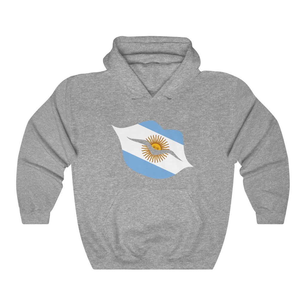 Argentina Lips Flag Hoodie Sweatshirt - Unisex