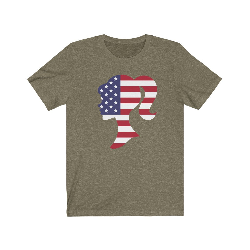 United States of America Girl Flag Premium Tee - Unisex