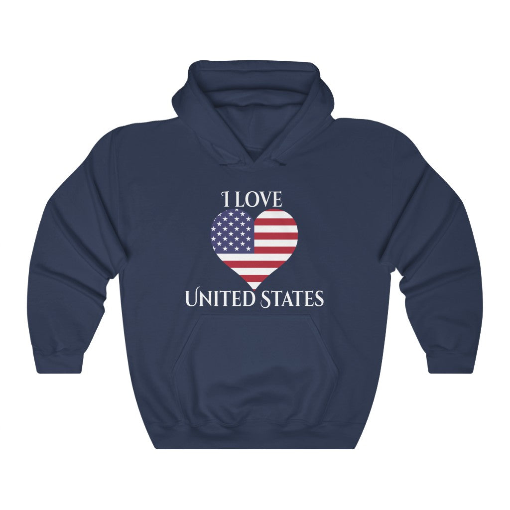 United States of America Heart Flag Hoodie Sweatshirt 2 - Unisex