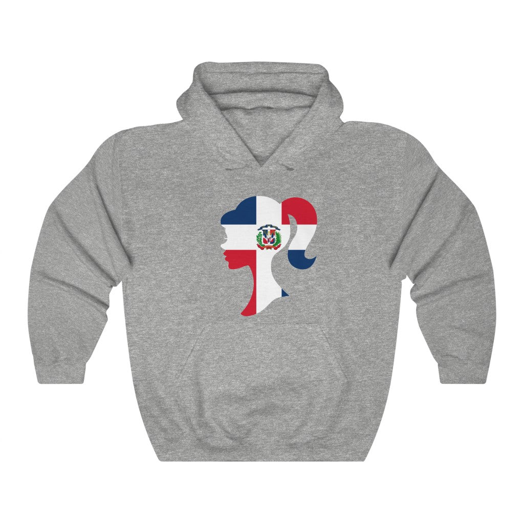Dominican Republic Girl Flag Hoodie Sweatshirt - Unisex