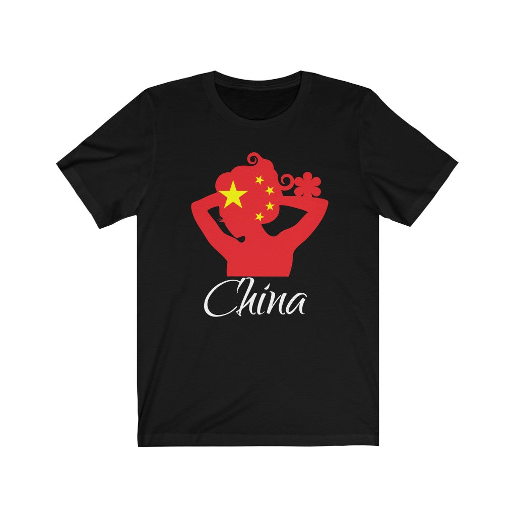 China Lady Flag Premium Tee 2 - Unisex
