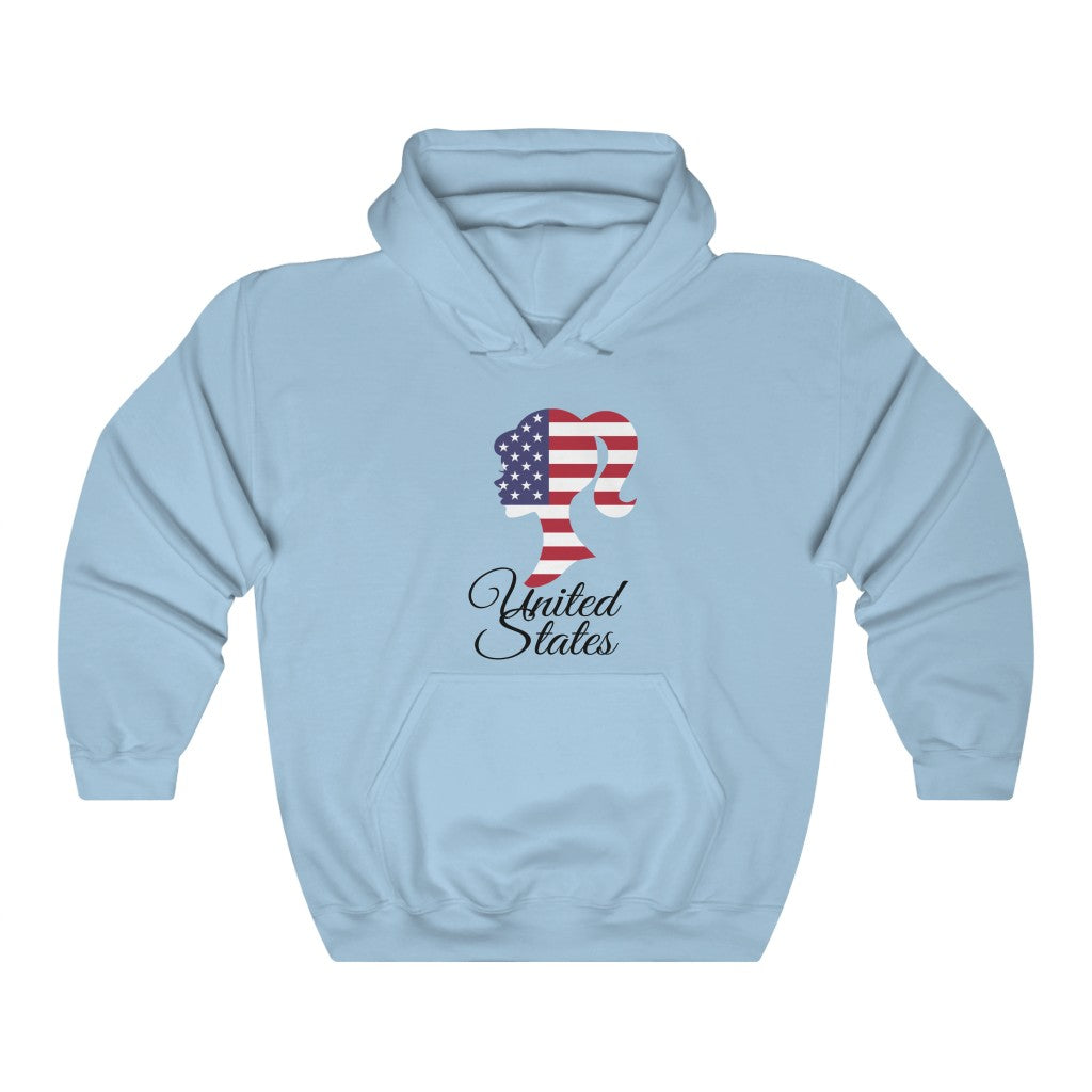 United States of America Girl Flag Hoodie Sweatshirt 1 - Unisex