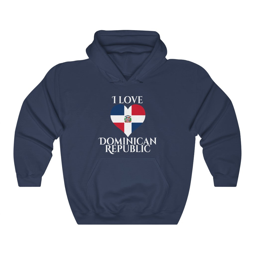 Dominican Republic Heart Flag Hoodie Sweatshirt 2 - Unisex
