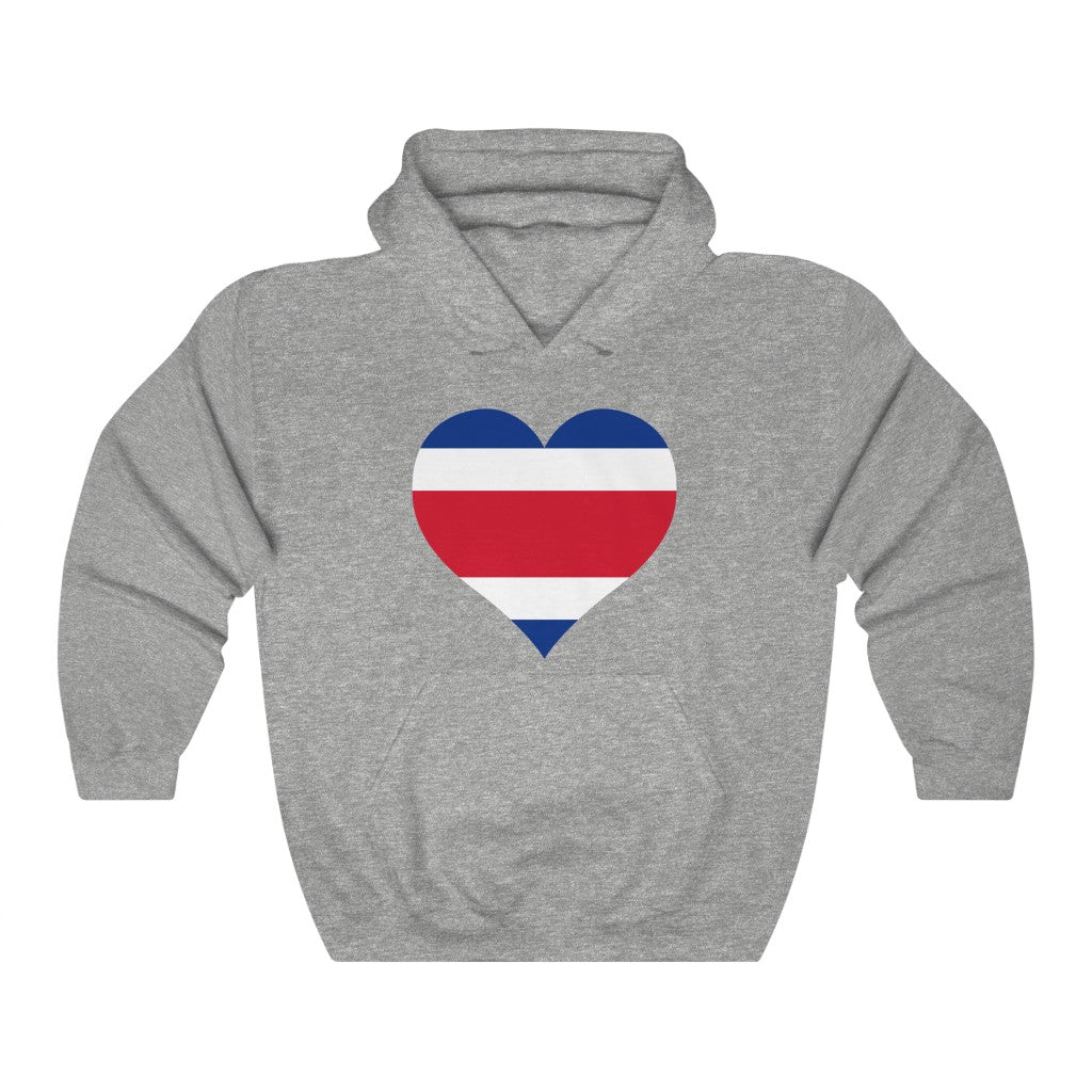 Costa Rica Heart Flag Hoodie Sweatshirt - Unisex