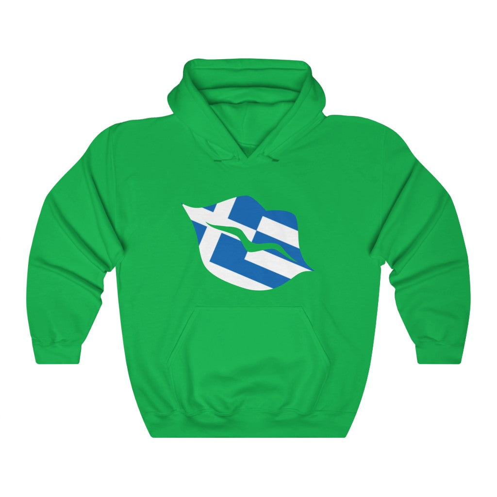 Greece Lips Flag Hoodie Sweatshirt - Unisex