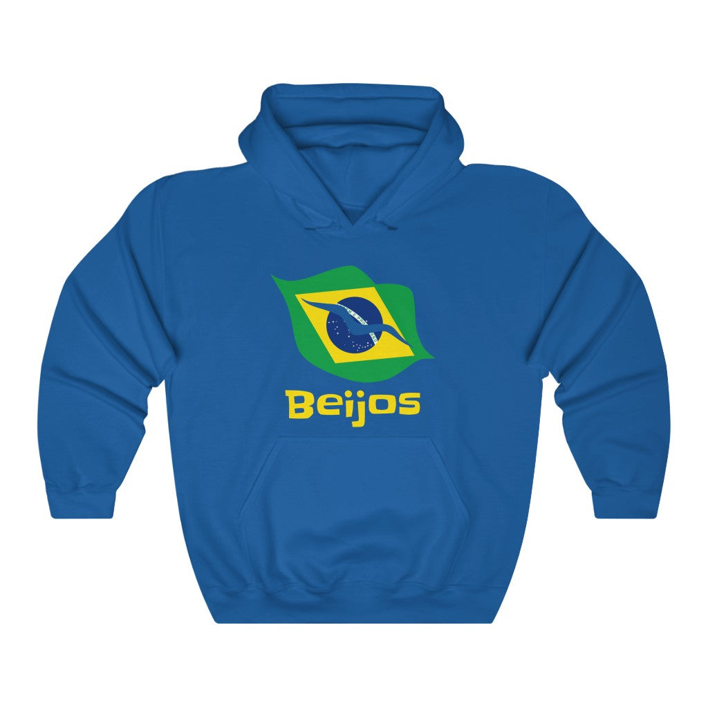 Brazil (Beijos) Lips Flag Hooded Sweatshirt 1a - Unisex