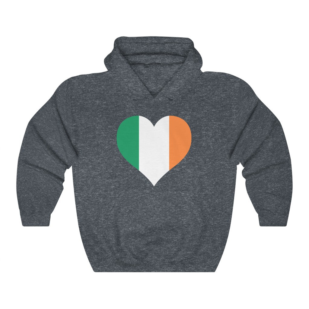 Ireland Heart Flag Hoodie Sweatshirt - Unisex