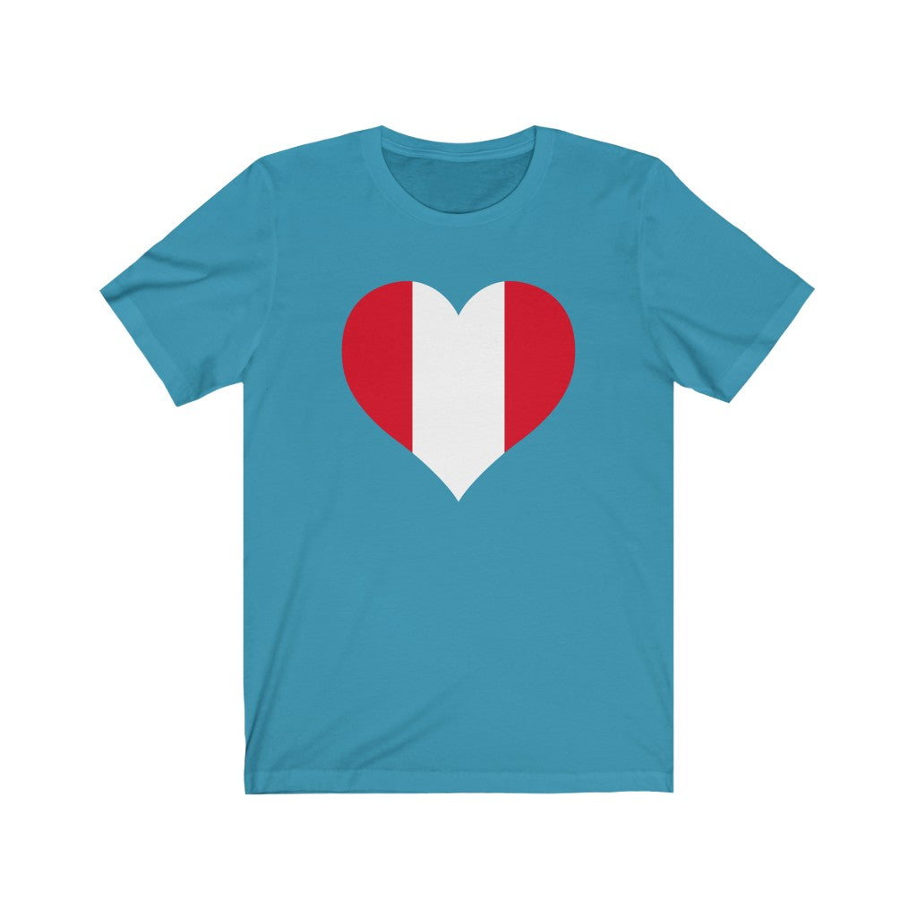 Peru Heart Flag Premium Tee - Unisex