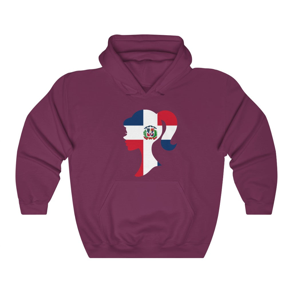 Dominican Republic Girl Flag Hoodie Sweatshirt - Unisex