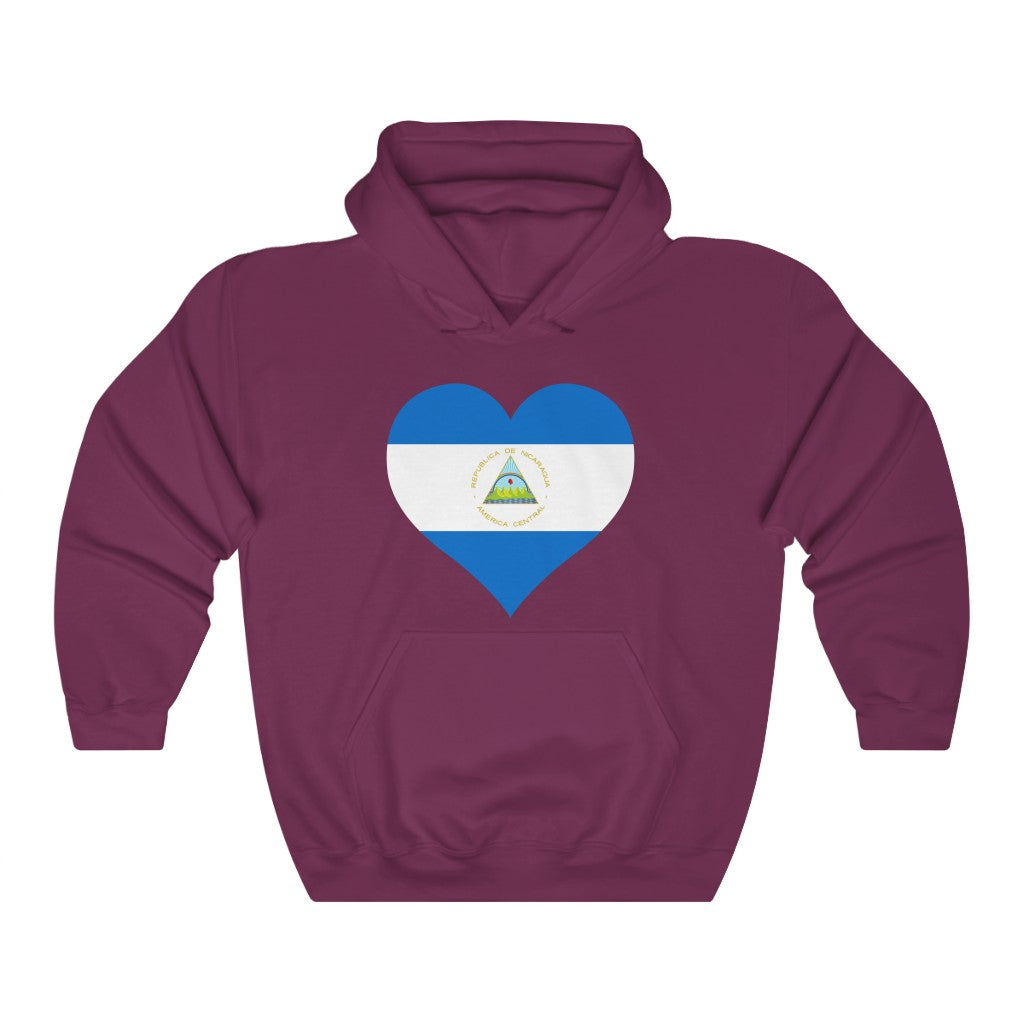 Nicaragua Heart Flag Hoodie Sweatshirt - Unisex