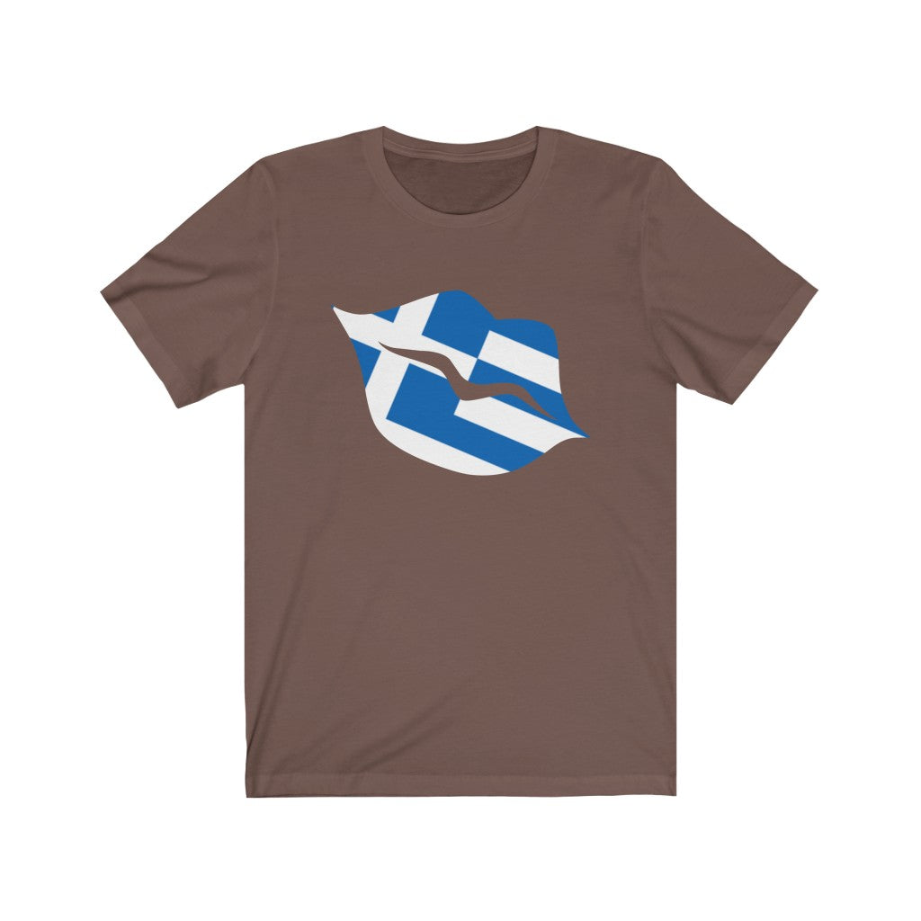Greece Lips Flag Premium Tee - Unisex