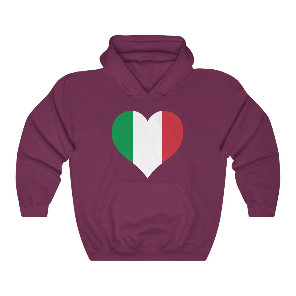 Italy Heart Flag Hoodie Sweatshirt - Unisex
