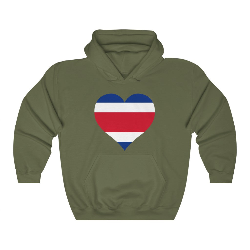 Costa Rica Heart Flag Hoodie Sweatshirt - Unisex